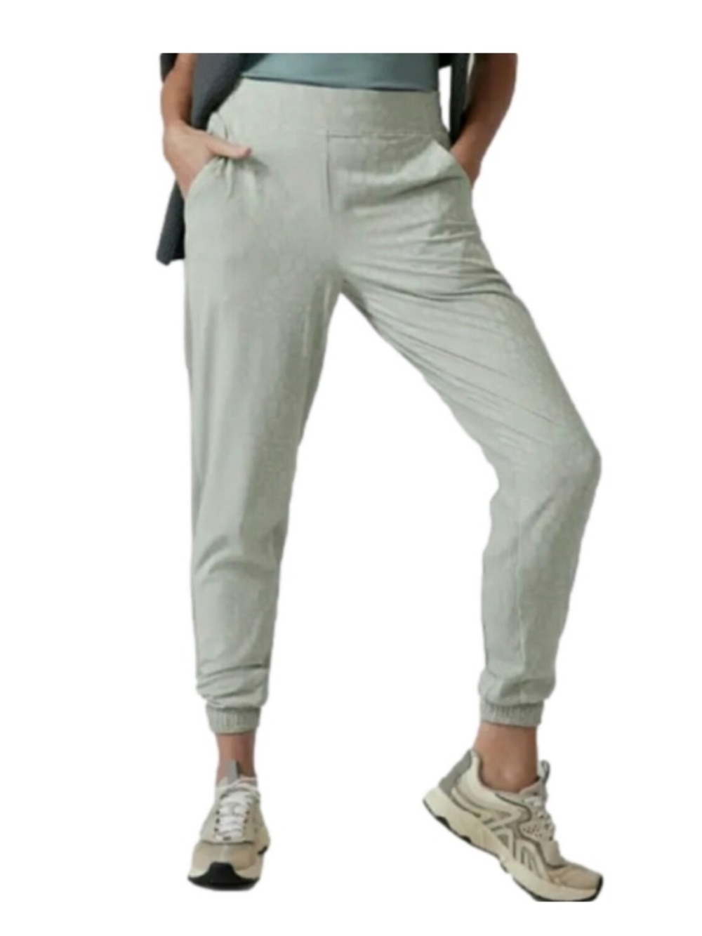 Athleta Sage Green Pin Stripe Jogger Pants